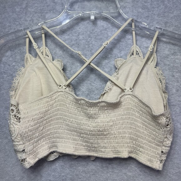 Ivory Cream Boho Laced Crop Top Bralette Crochet Cottagecore Romantic Festival - Picture 2 of 5